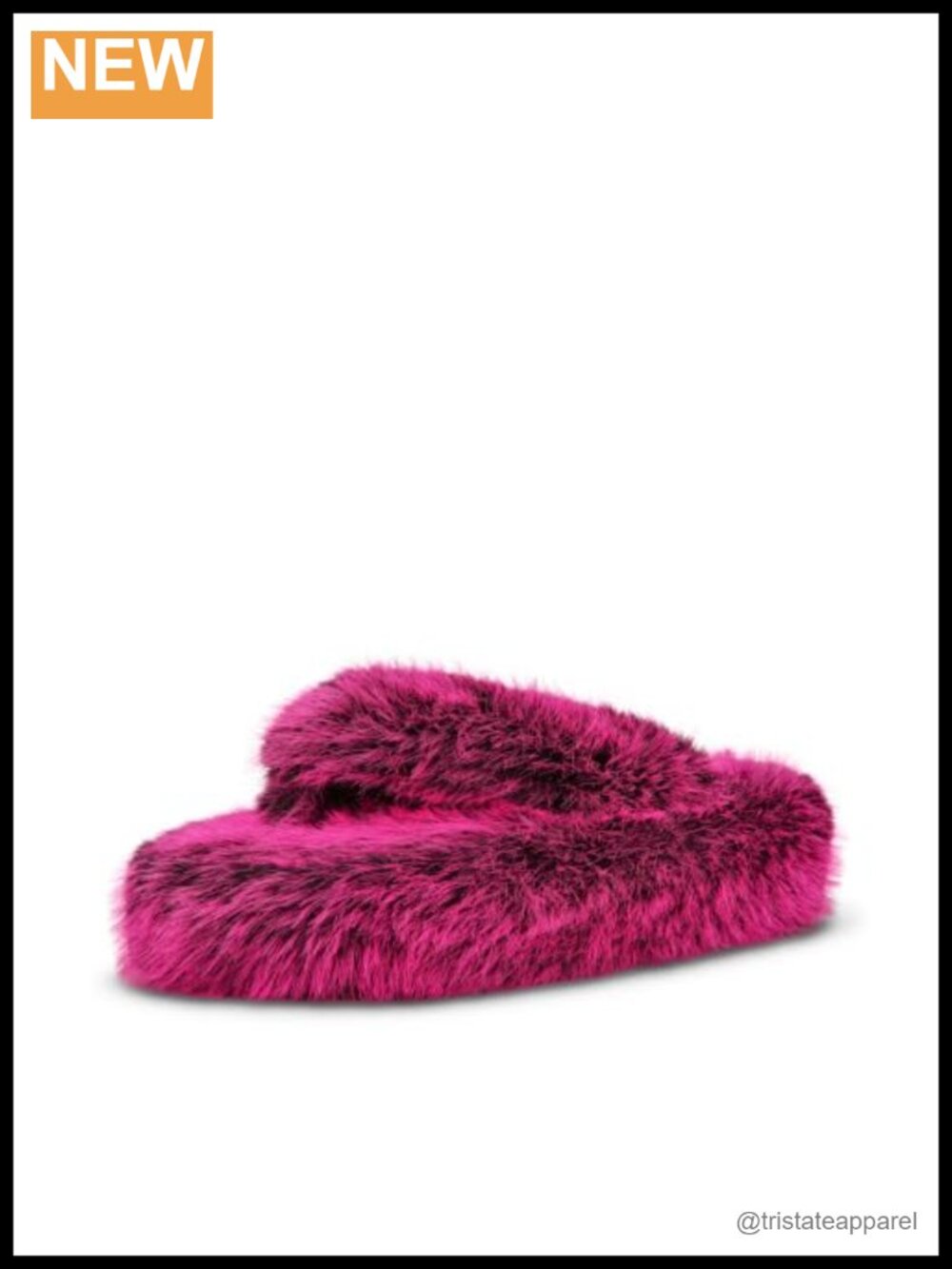 Faux Fur Platform Thong Sandal Slip On Open Toe Block Heel Casual Shoe